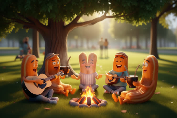 Con nuestros churros en el Parque